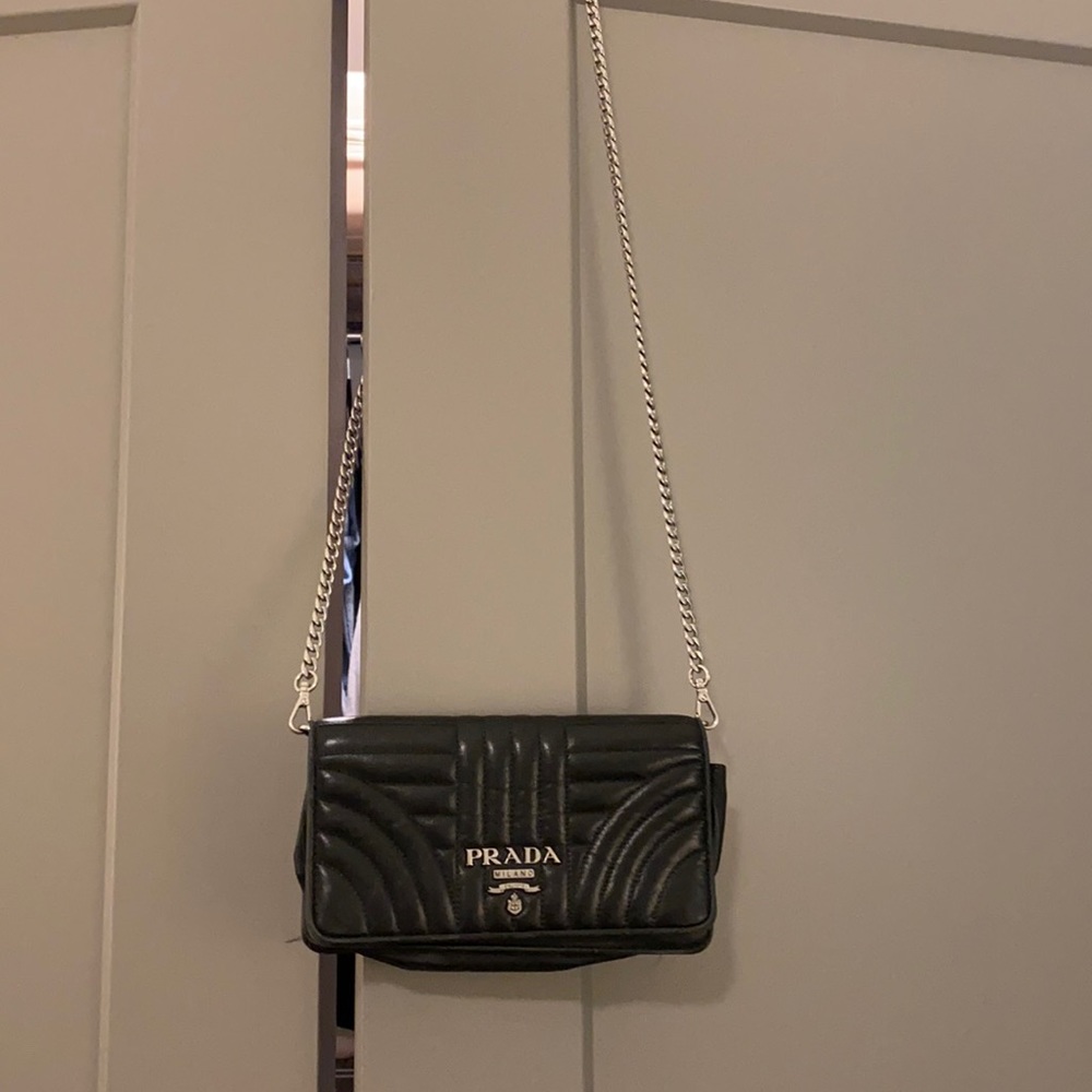 Prada crossbody black diagramme wallet